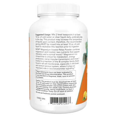 Magnesium Inositol Relax 454gr Now NOW