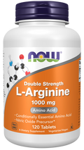 L-arginina 1000 mg Double Strength NOW Foods – 120 comprimidos