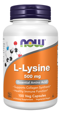 L-lisina 500 mg NOW Foods – 100 cápsulas vegetais