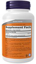 L-lisina 500 mg NOW Foods – 100 cápsulas vegetais – imagem 2