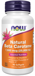 Betacaroteno natural NOW Foods – 90 cápsulas moles