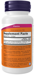 Betacaroteno natural NOW Foods – 90 cápsulas moles – imagem 2