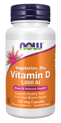 Vitamina D vegan NOW Foods – Vitamin D2 1000 UI 120 cápsulas vegetais
