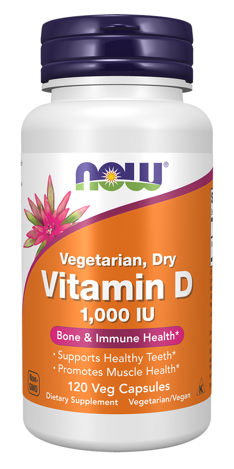 Vitamina D vegan NOW Foods – Vitamin D2 1000 UI 120 cápsulas vegetais