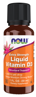 Vitamina D3 gotas NOW Foods – Vitamin D-3 Liquid 1000 UI por gota 30 ml
