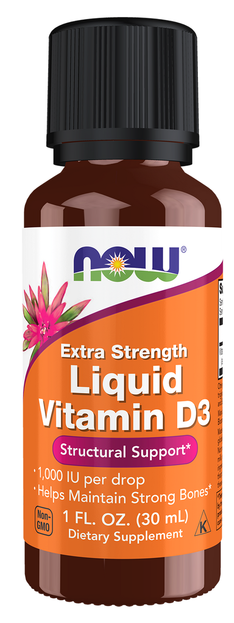 Vitamina D3 gotas NOW Foods – Vitamin D-3 Liquid 1000 UI por gota 30 ml