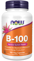 Complexo B vitamina B-100 NOW Foods – 100 cápsulas vegetais