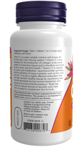 Vitamina C 500 mg com rosa mosqueta NOW Foods – 100 comprimidos – imagem 3