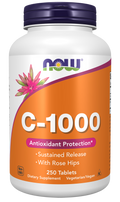 Vitamina C 1000 mg libertação prolongada NOW Foods – 250 comprimidos