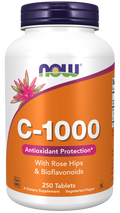 Vitamina C 1000 mg com rosa mosqueta e bioflavonoides NOW Foods – 250 comprimidos