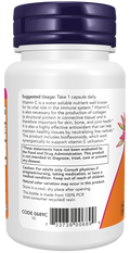 Vitamina C 1000 mg com bioflavonoides NOW Foods – 30 cápsulas vegetais – imagem 3