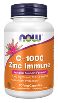 Vitamina C 1000 mg e zinco NOW Foods – 90 cápsulas vegetais