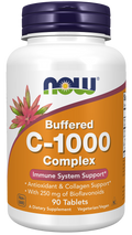 Vitamina C tamponada 1000 mg com bioflavonoides NOW Foods – 90 comprimidos