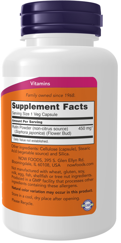Rutina 450 mg NOW Foods – 100 cápsulas vegetais – imagem 2
