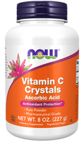 Vitamina C em pó NOW Foods – Vitamin C Crystals ácido ascórbico 227 g