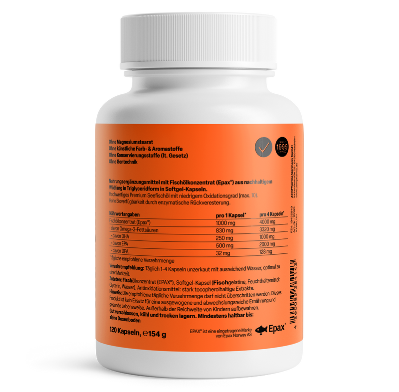 Ómega-3 Ultra EPA Cardio 120 cápsulas Zeinpharma – verso