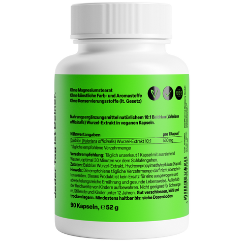 Valeriana 500mg 90 Cápsulas Zeinpharma – verso da embalagem