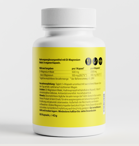 Magnésio Dimalato 100mg 60 Cápsulas Zeinpharma – verso da embalagem
