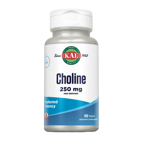 Colina Choline 250 mg 100 Comprimidos KAL – Viva Saudável