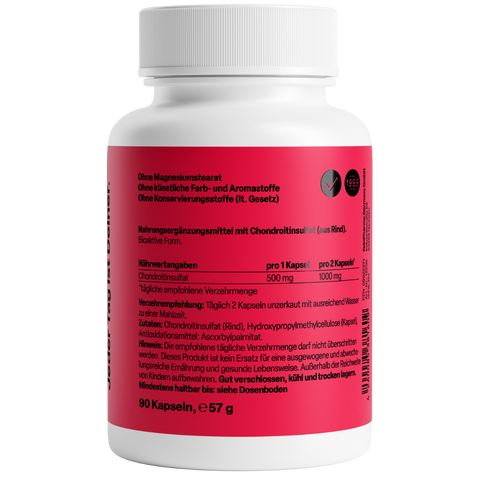 Condroitina 500mg 90 Cápsulas Zeinpharma – verso da embalagem