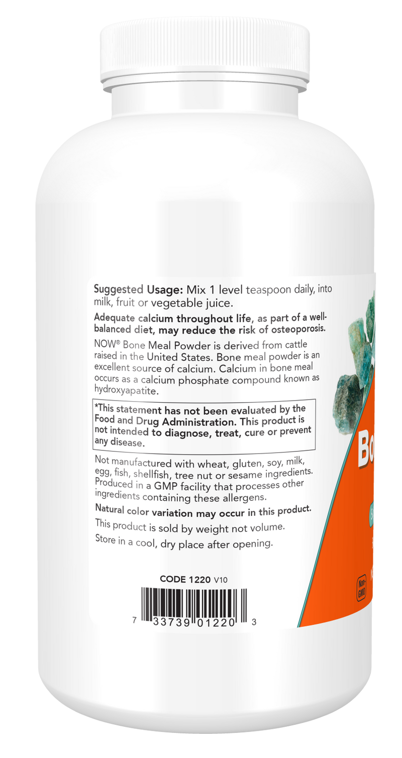 Farinha de ossos em pó (Bone Meal Powder) NOW Foods – 454 g – imagem 3
