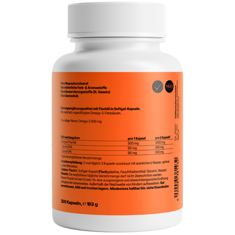 Ómega-3 Essence M 500mg 300 Cápsulas Zeinpharma – verso da embalagem