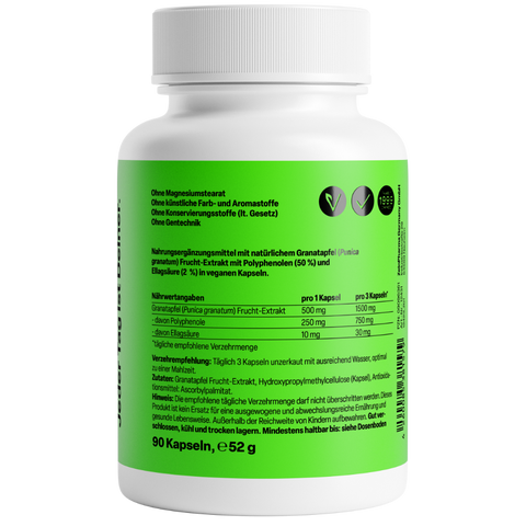 Romã Extrato 500mg 90 Cápsulas Zeinpharma – verso da embalagem