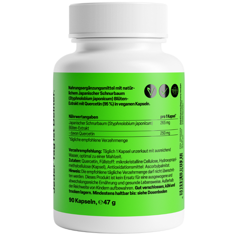 Quercetina 250mg 90 Cápsulas Zeinpharma – verso da embalagem