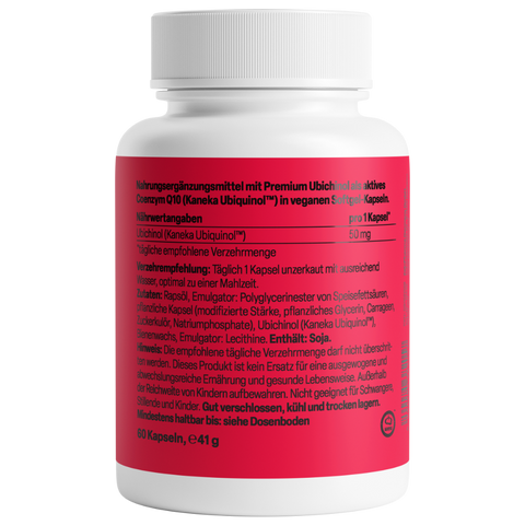 Ubiquinol Coenzima Q10 50mg 60 Cápsulas Zeinpharma – verso da embalagem