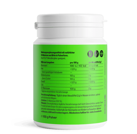 D-Manose Pó 100g Zeinpharma – verso da embalagem
