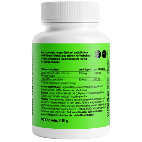Extrato de Café Verde 450mg 90 Cápsulas Zeinpharma – verso da embalagem