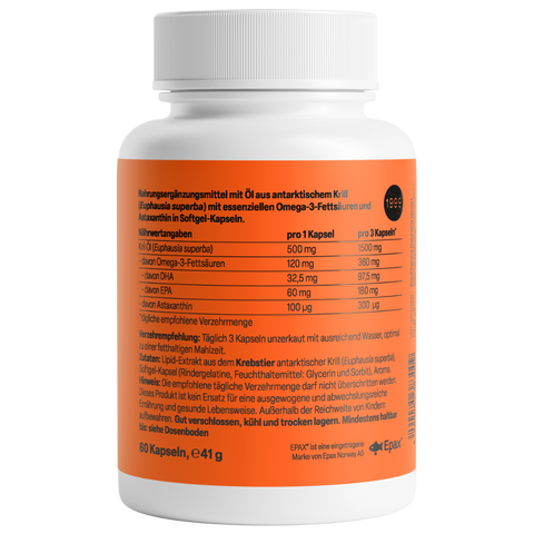 Óleo de Krill 500mg 60 Cápsulas Zeinpharma – verso da embalagem