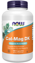 Cálcio e magnésio com vitamina D3 e K2 (Cal-Mag DK) NOW Foods – 180 cápsulas