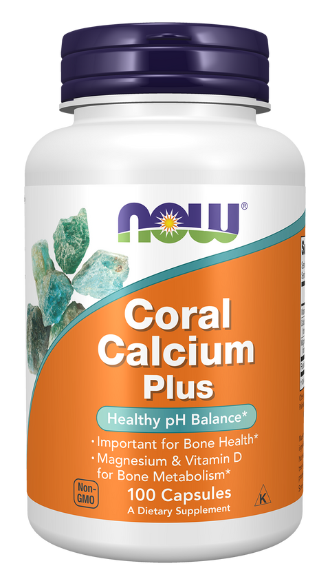 Cálcio de coral com magnésio e vitamina D NOW Foods – 100 cápsulas