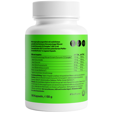 Curcumina Triplex 500mg Zeinpharma – verso da embalagem