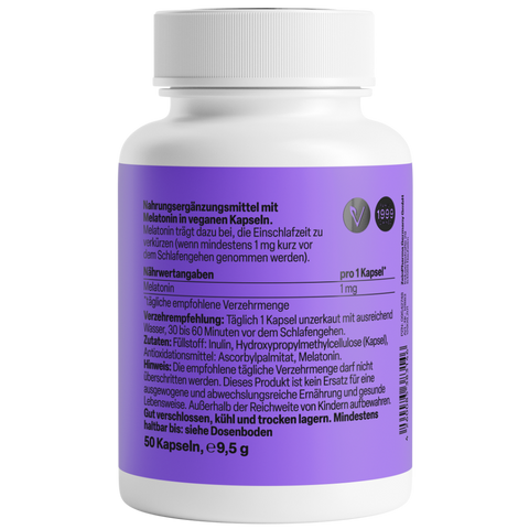 Melatonina 1mg 50 Cápsulas Zeinpharma – verso da embalagem