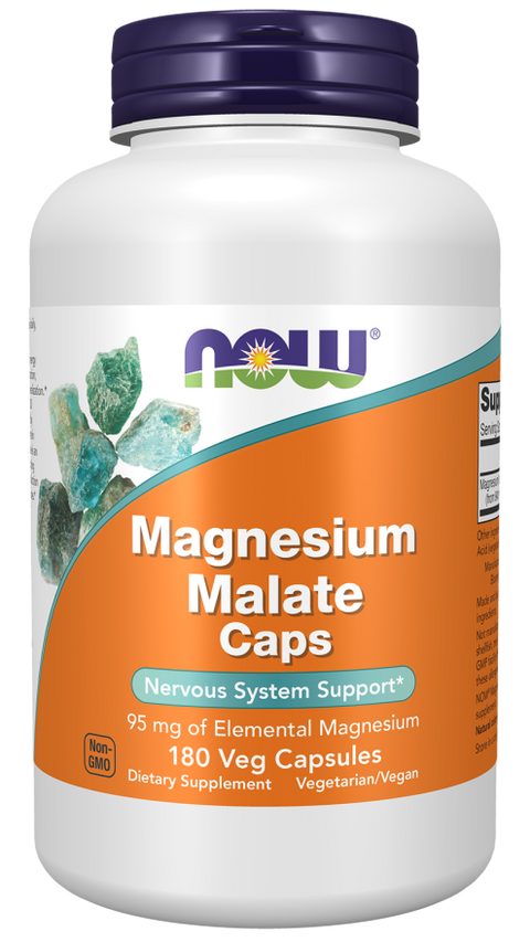 Malato de magnésio NOW Foods – cápsulas vegetais veganas