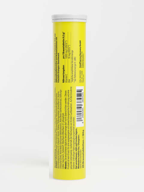 Vitamina C 1000mg + Zinco Efervescente 20 Pastilhas Zeinpharma – verso da embalagem