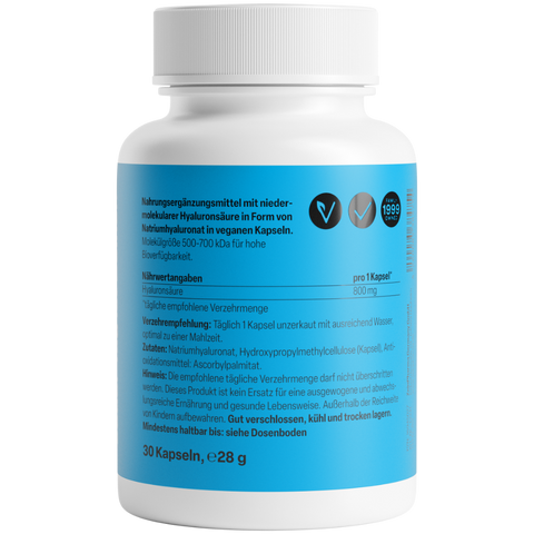 Ácido Hialurónico 800mg 30 Cápsulas Zeinpharma – verso da embalagem