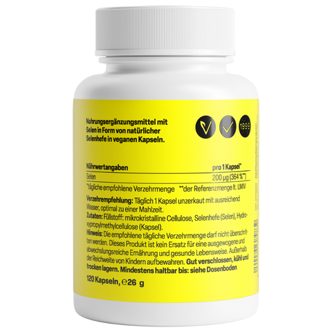 Selénio 200µg 120 Cápsulas Zeinpharma – verso da embalagem