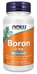 Boro 3 mg NOW Foods – 100 cápsulas vegetais