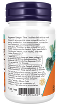 Glicinato de cobre NOW Foods – 120 comprimidos – imagem 3