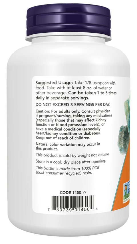 Cloreto de potássio em pó Potassium Chloride NOW Foods – 227 g – imagem 3