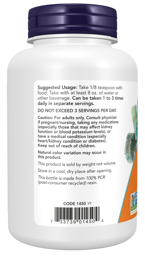 Cloreto de potássio em pó Potassium Chloride NOW Foods – 227 g – imagem 3