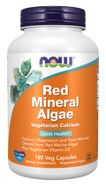 Cálcio de algas marinhas Red Mineral Algae NOW Foods – 180 cápsulas vegetais