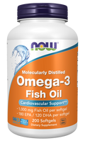 Óleo de peixe ómega 3 1000 mg EPA DHA NOW Foods – 200 cápsulas moles