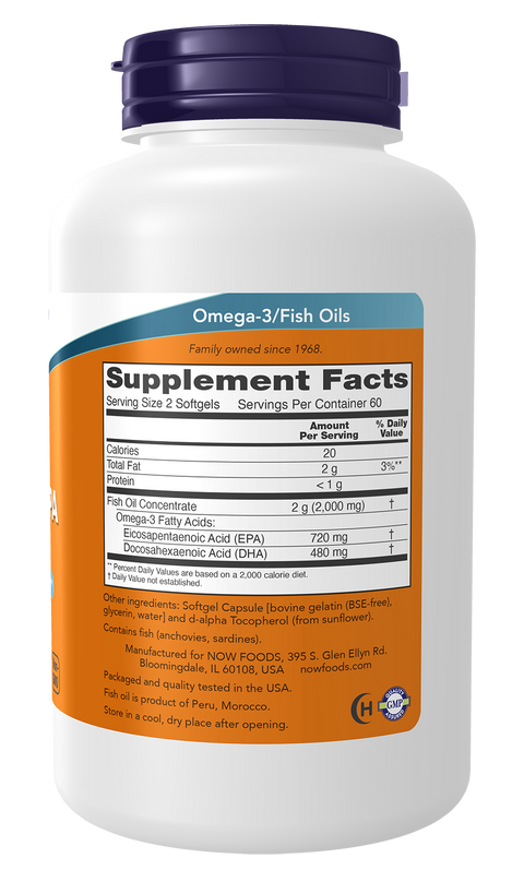 Ómega 3 EPA e DHA Super Omega EPA NOW Foods – 120 cápsulas moles – imagem 2