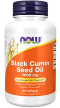Óleo de cominho preto 1000 mg NOW Foods – 60 cápsulas moles