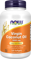 Óleo de coco virgem biológico 1000 mg NOW Foods – 120 cápsulas moles