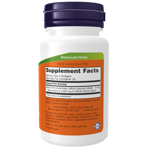 Óleo de alho 1500 mg NOW Foods – 100 cápsulas moles – imagem 2